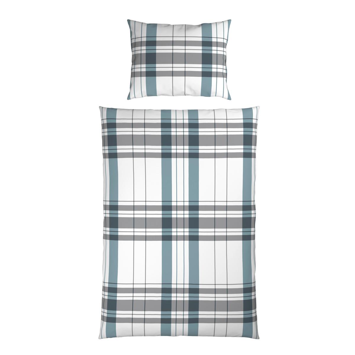Bettwäsche Stockholm - Blau/Grau, MODERN, Textil - Luca Bessoni