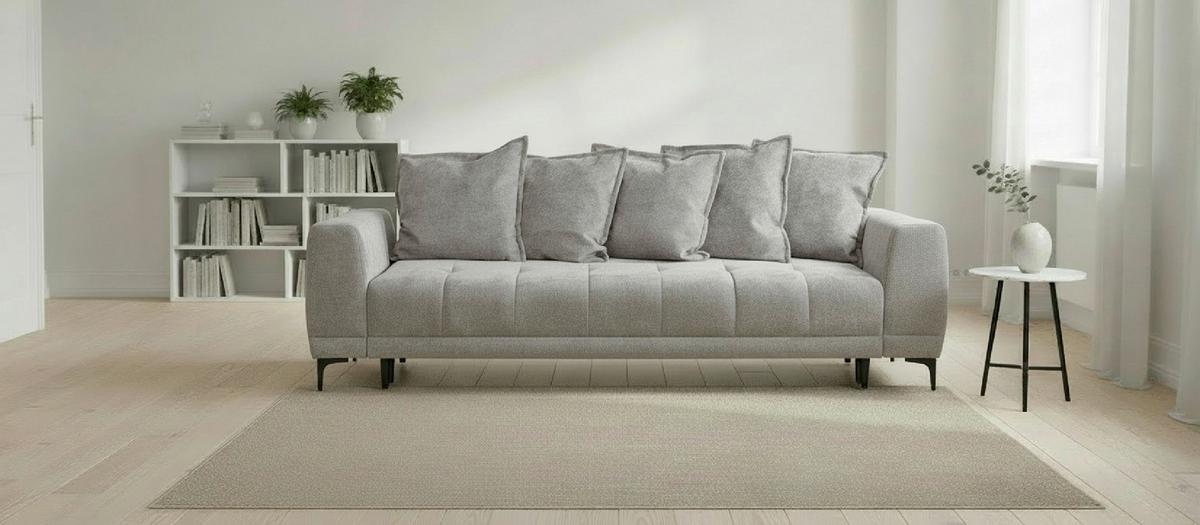 Schlafsofa Weronika, Grau B: 247 cm - Schwarz/Grau, Design, Holz/Holzwerkstoff (247/94/90cm) - MID.YOU
