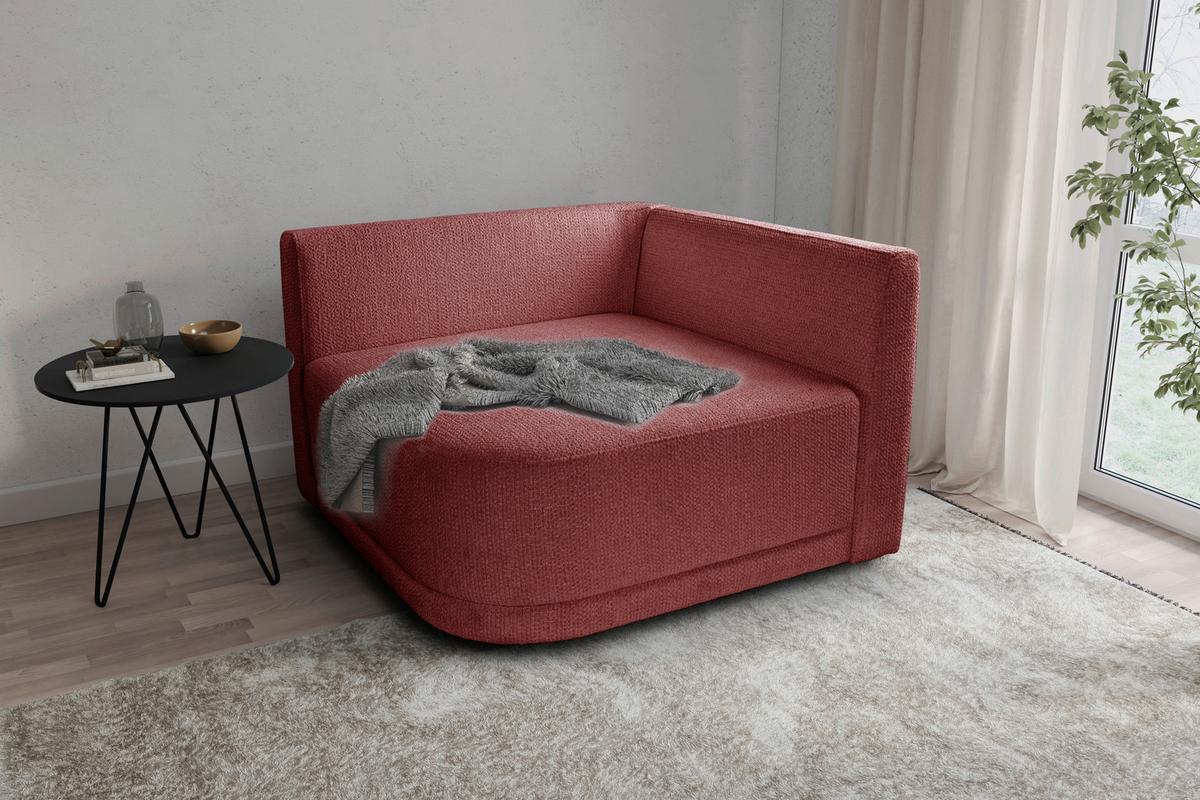 Sofa Zuri Rot/Creme, B: 110cm - Rot/Creme, Trend, Textil (110/75/115cm) - Livetastic