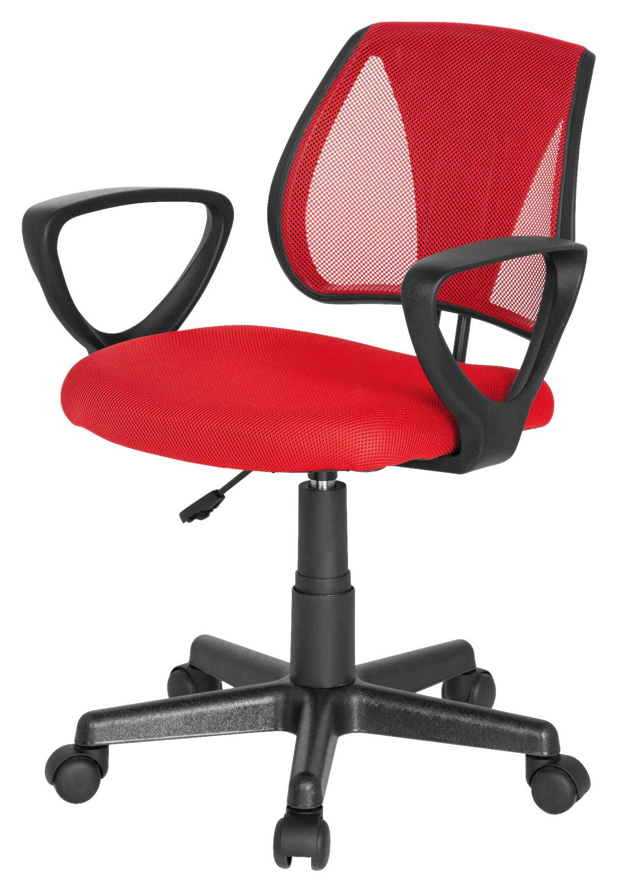 Jugenddrehstuhl Kiddy Cd Rot - Rot/Schwarz, Basics, Kunststoff (58/75-92/45cm) - MID.YOU