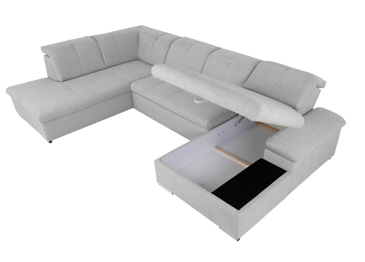 Wohnlandschaft Ramzes Hellgrau U: 215x328x173 cm - Hellgrau/Grau, Design, Textil (215/328/173cm) - MID.YOU