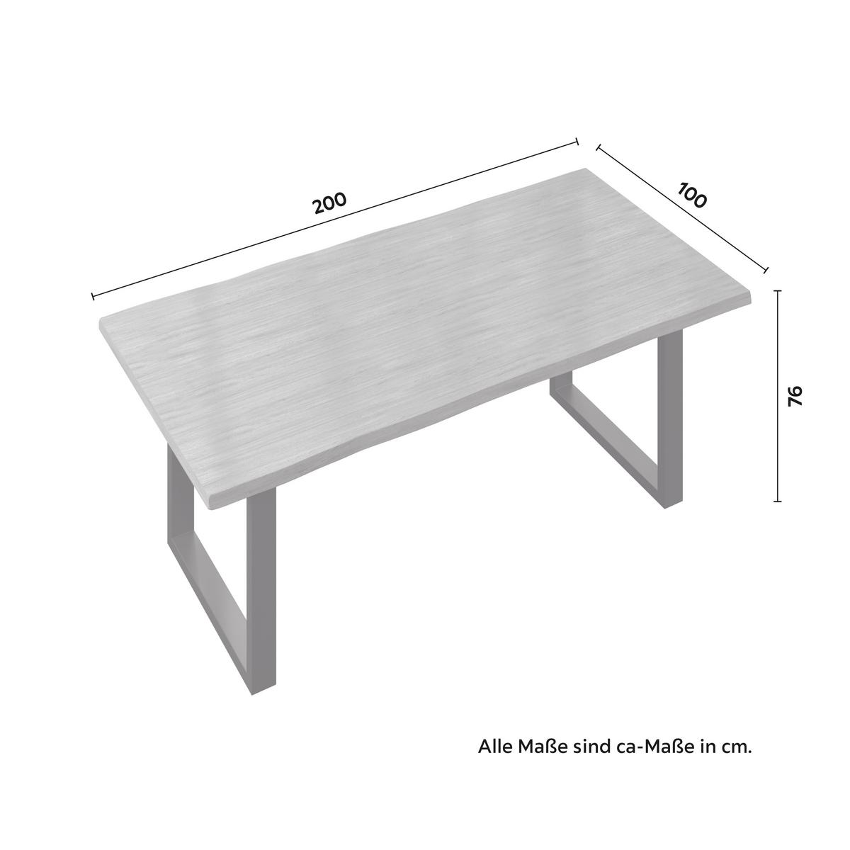 Jídelní stůl YOLA 200x100 - barvy dubu, Moderní, kov/dřevo (200/100/76cm) - Bessagi Home