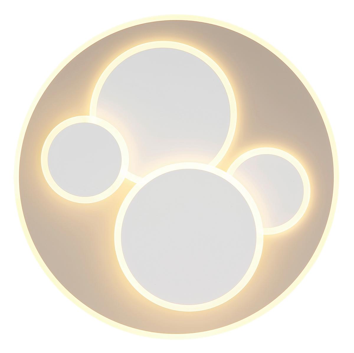 STROPNÍ LED SVÍTIDLO ROLAND - bílá/pískové barvy, Moderní, kov/plast (49/49/5,5cm) - Mömax