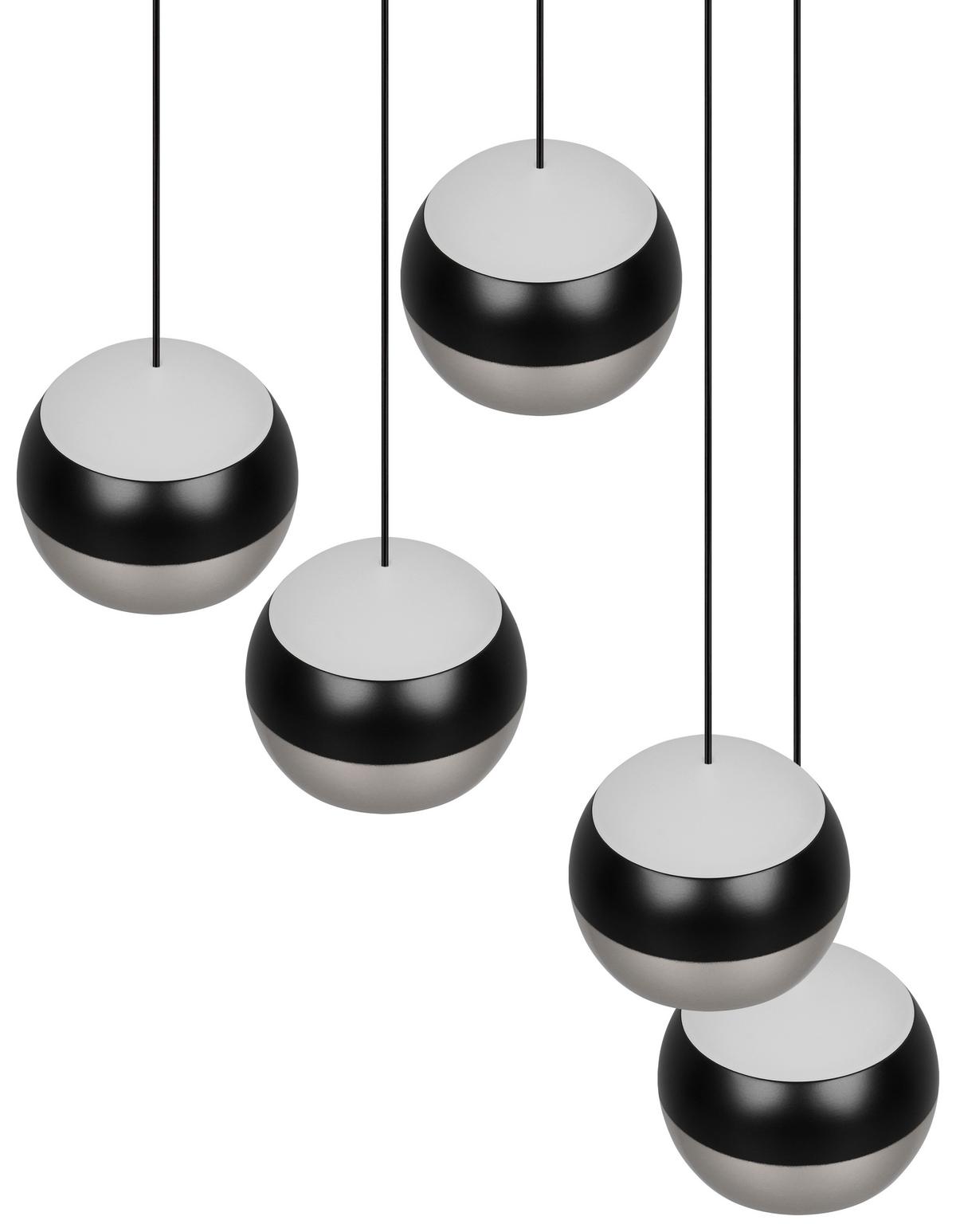 Led-hängeleuchte 344430507 Orbit - Schwarz/Nickelfarben, Design, Metall (30/150cm) - Trio Leuchten