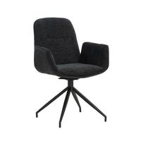 Armlehnstuhl Toulouse Schwarz B: 61 cm - Schwarz, MODERN, Textil/Metall (61/89/62cm) - MID.YOU