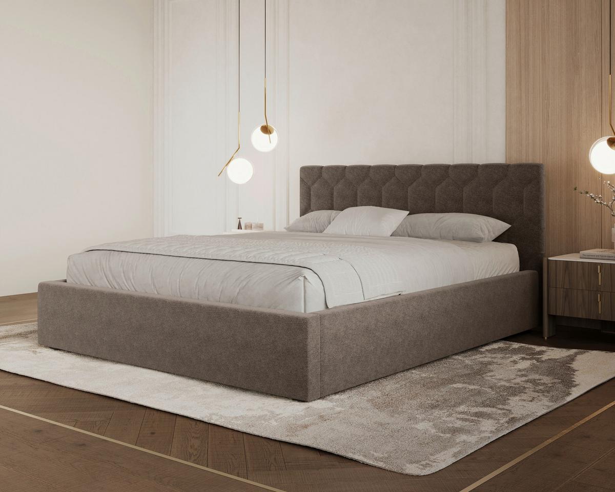 Polsterbett Veronice mit Bettkasten 140x200 - Schwarz/Braun, MODERN, Holz (140/200cm) - Livetastic