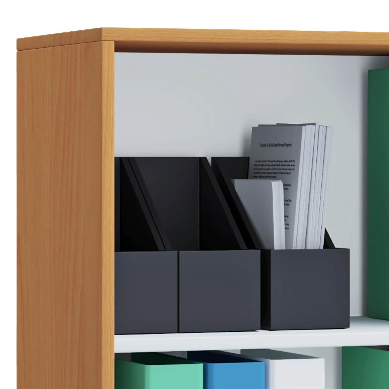 Aktenregal Lona L Buche Dekor B: 70 Cm - Buchefarben/Schwarz, Basics, Holzwerkstoff (70/74/37cm) - MID.YOU