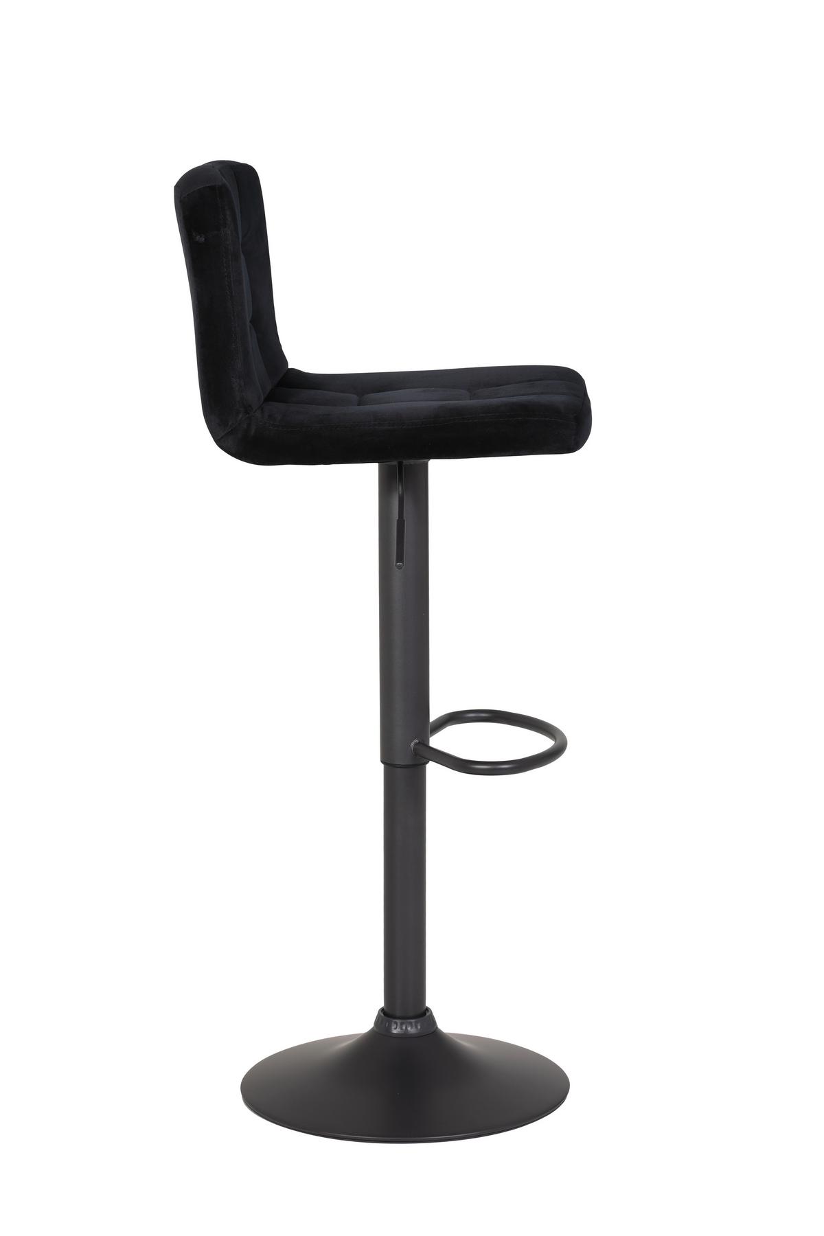 Barhocker höhenverstellbar 2er-Set Amanda II Schwarz - Dunkelgrau/Schwarz, MODERN, Textil/Metall (40/85/48cm) - MID.YOU