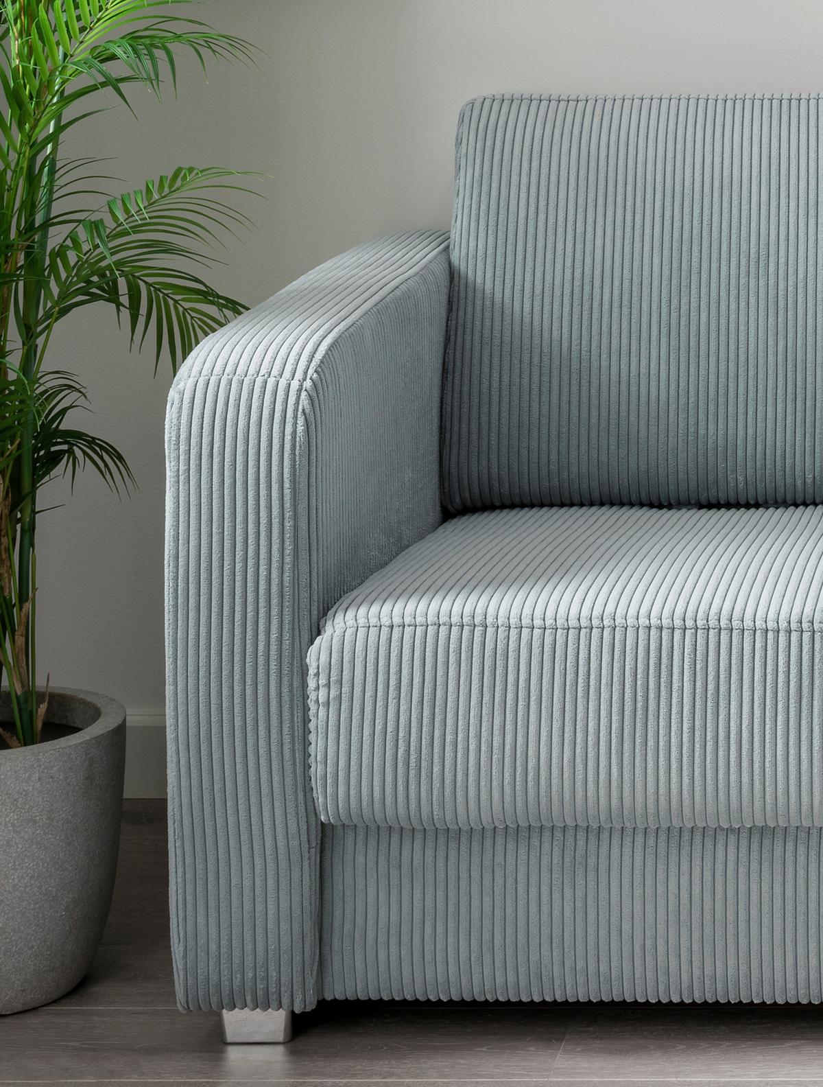 Schlafsofa Mia, Hellblau B: 159 Cm - Chromfarben/Hellblau, Basics, Textil (159/88cm) - Livetastic
