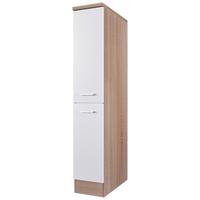 Apothekerschrank Samoa B: 30 cm Eiche Dekor/Weiß - Weiß/Sonoma Eiche, KONVENTIONELL, Holzwerkstoff (30/168,5/60cm) - FlexWell