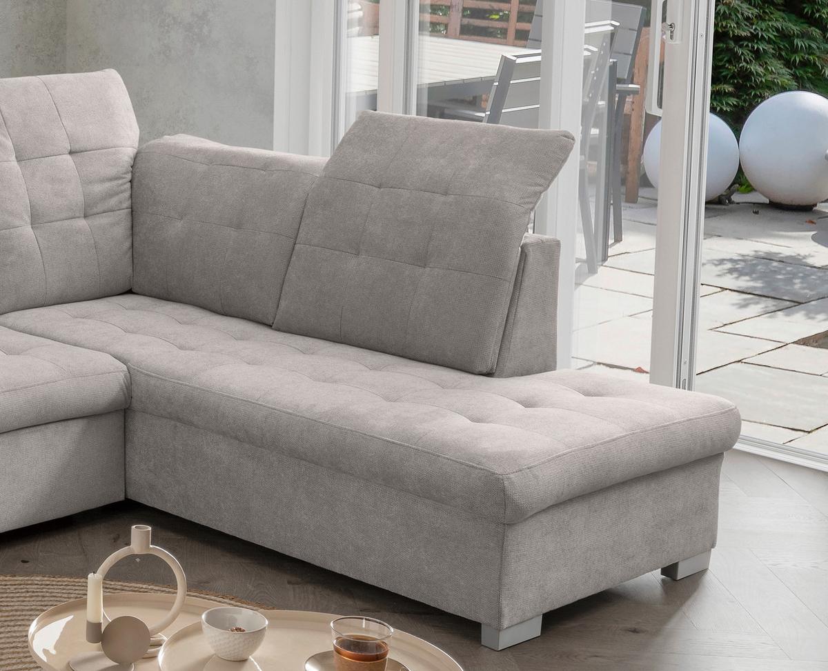 Wohnlandschaft Zira Grau U: 169x330x212cm - Chromfarben/Grau, MODERN, Textil (169/330/212cm) - Livetastic