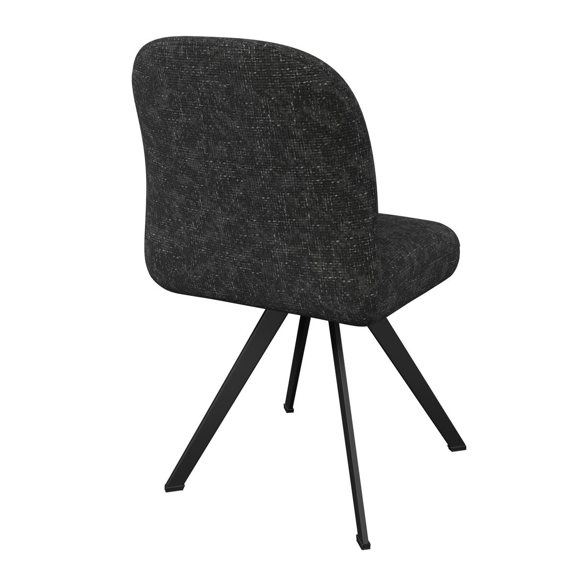 Stuhl grau/Metallbeine Ulmo 47/91/61 cm - Dunkelgrau/Schwarz, MODERN, Textil/Metall (47/91/61cm)