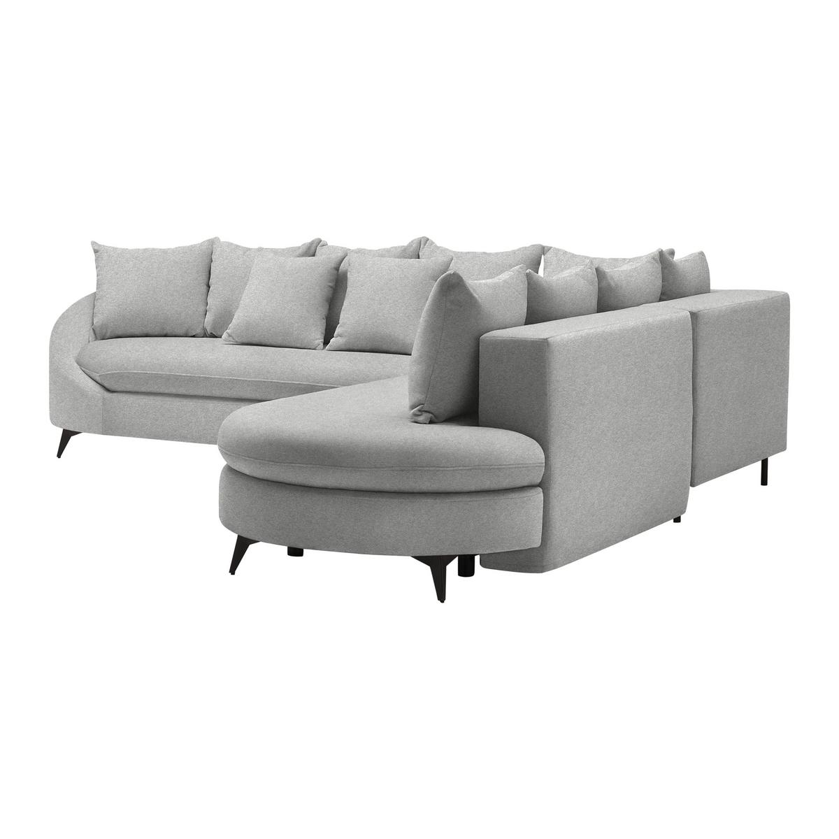 Rohová sedačka AXEL, pravá, světle šedá tkanina - černá/světle šedá, Moderní, kov/textil (291/250cm) - Mömax