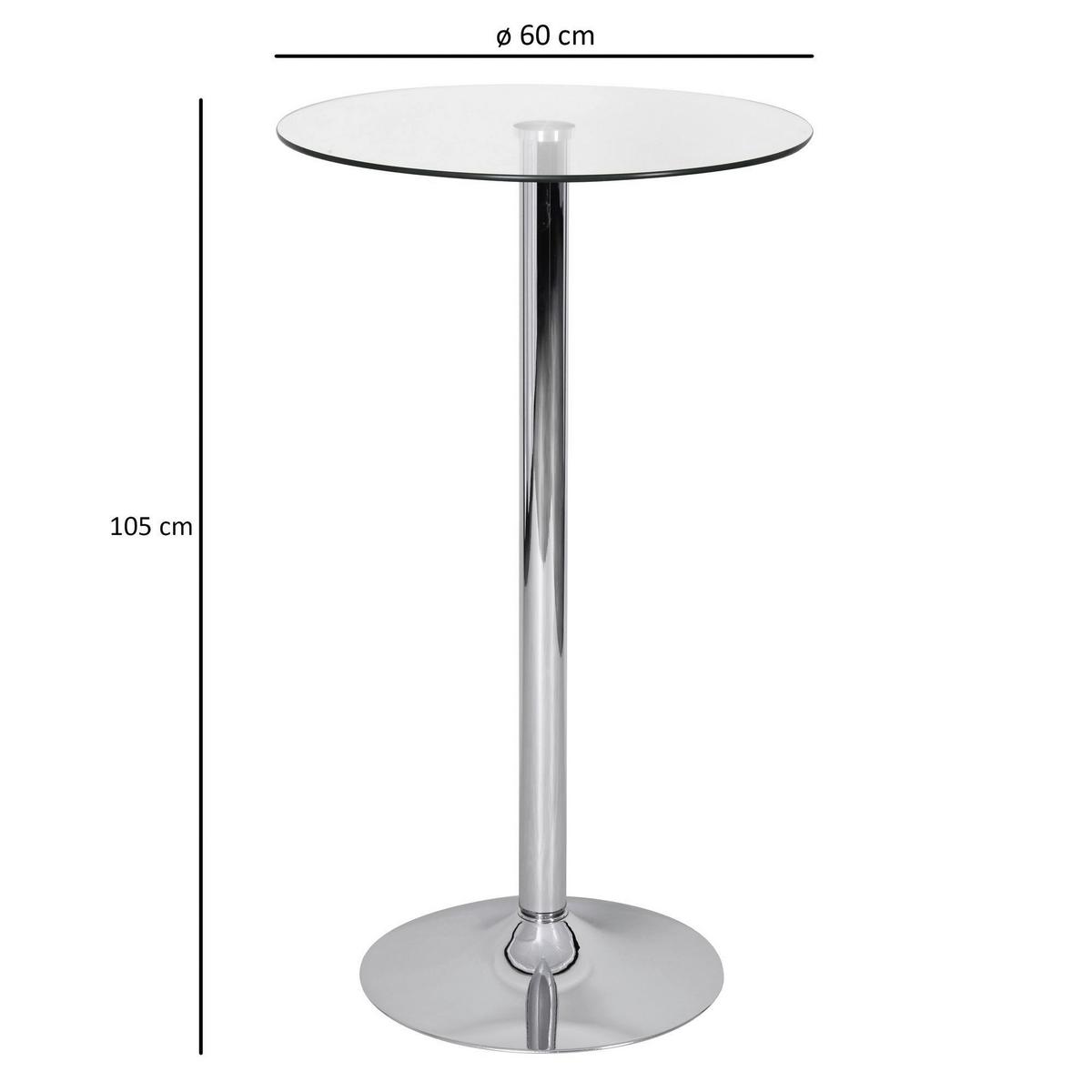 Stůl ke stání Zamora 60 - průhledné, Moderní, sklo (60/105cm) - MID.YOU