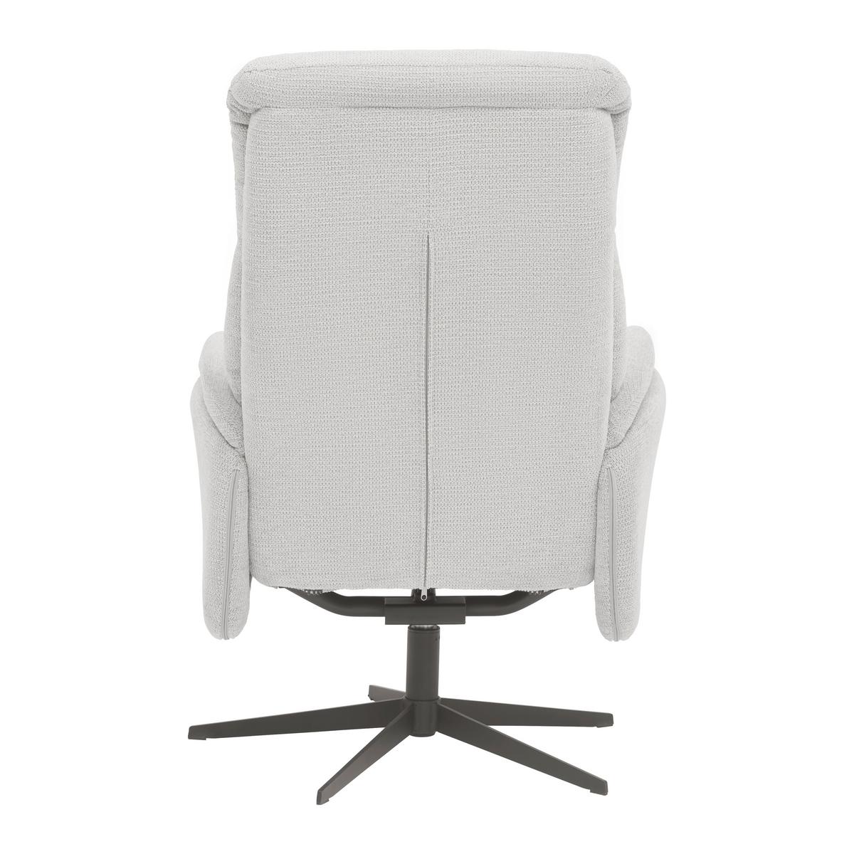 Relaxačné křeslo STAR, sv.šedý manšestr, s taburetem - černá/světle šedá, Moderní, kov/textil (72/105-94/91-114cm) - Mömax