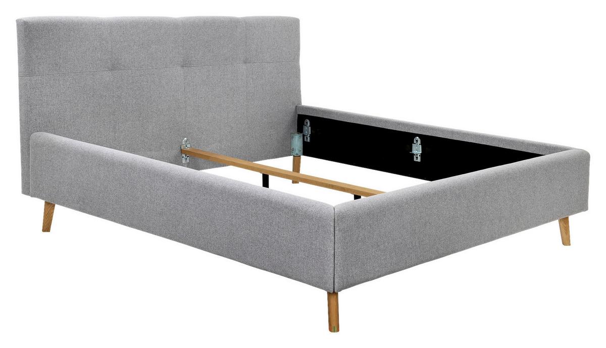 Polsterbett Rossva Lf: 180x200 Grau - Eichefarben/Grau, MODERN, Holz/Textil (180/200cm) - MID.YOU