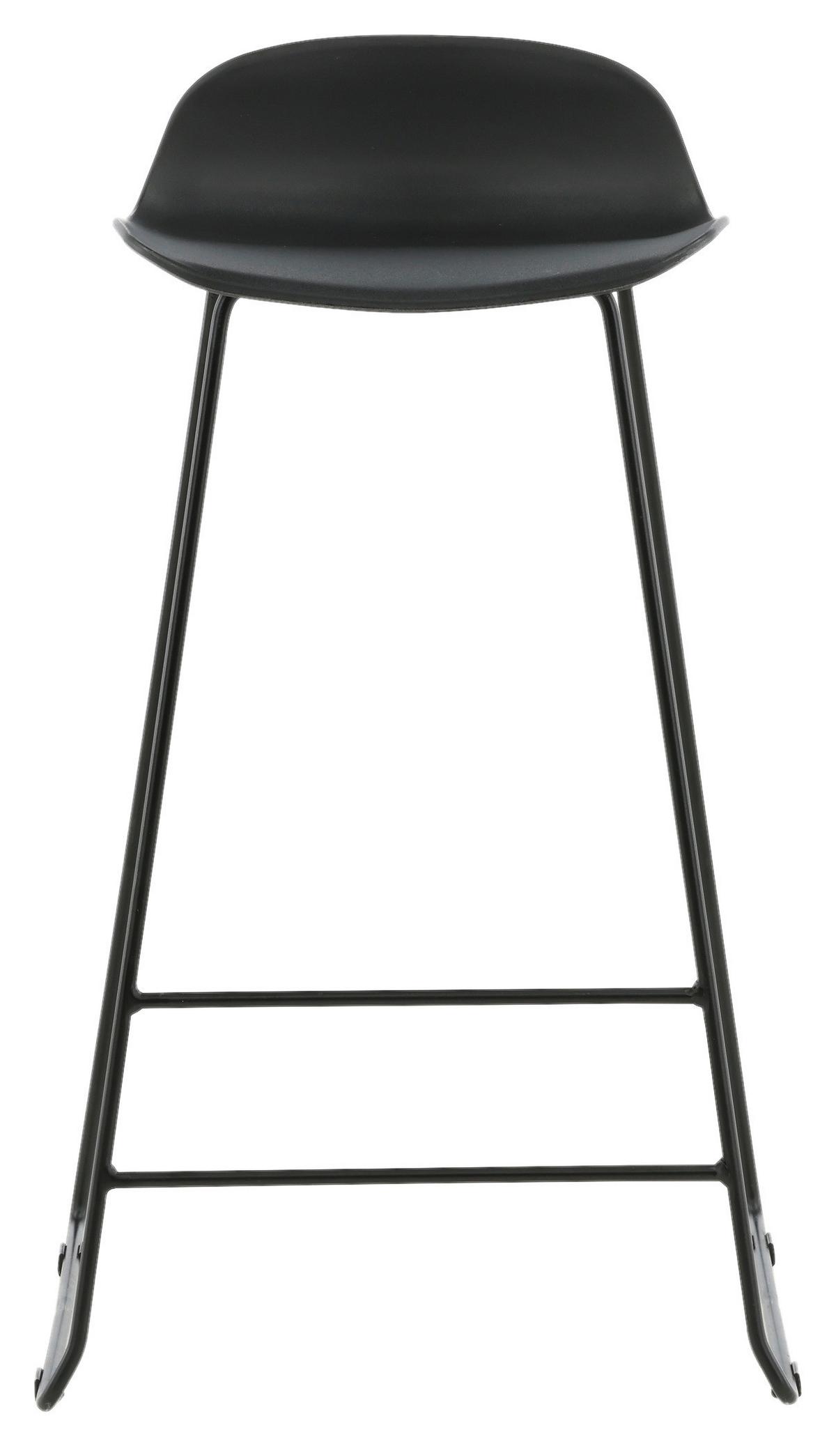 Barhocker-set Wave - Schwarz, Design, Kunststoff/Metall (50/87/42cm) - Livetastic