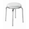 Stapelhocker Pub Metall Chrom/lederlook Weiß H: 45 Cm - Weiß, KONVENTIONELL, Kunststoff/Metall (46/45cm)