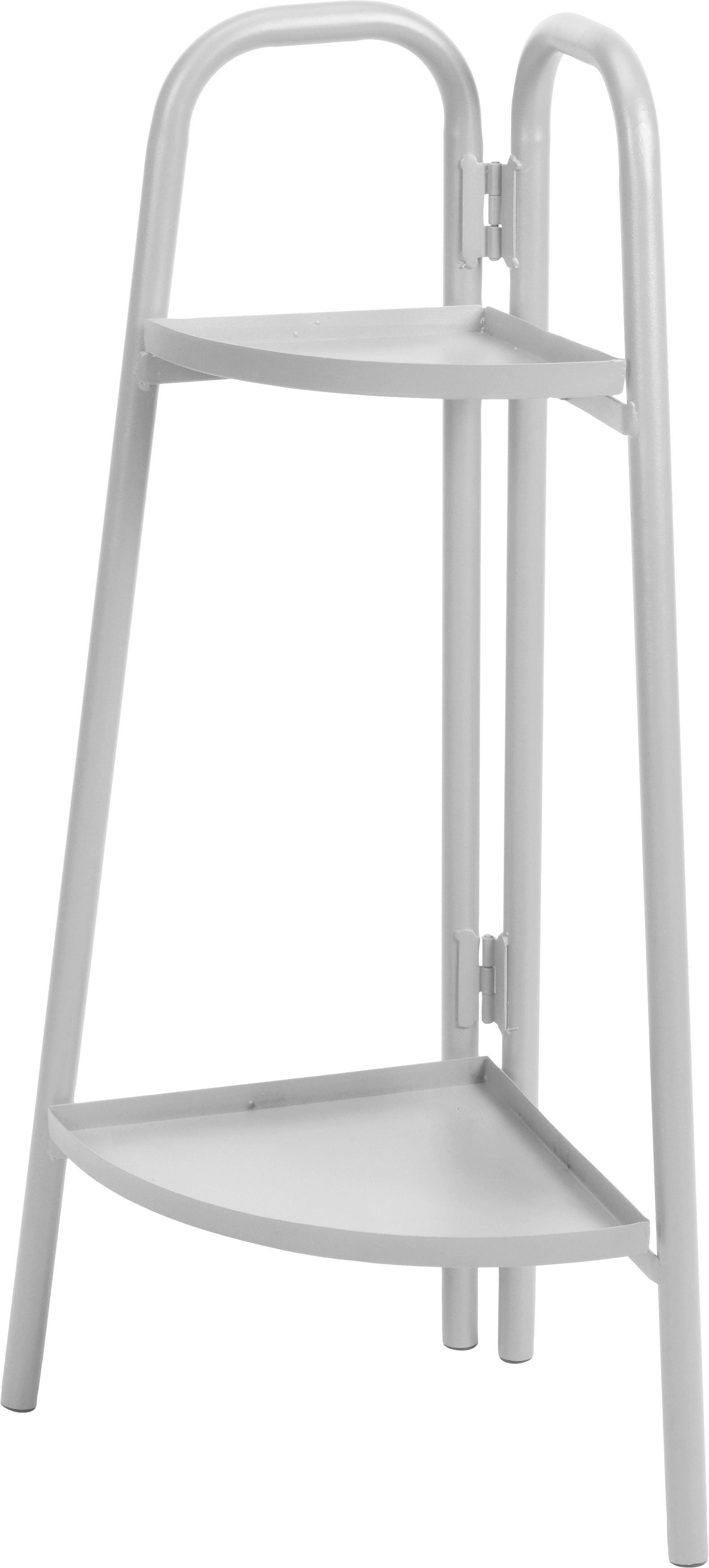 Blumensäule mit Ablagefläche Metall Dunkelgrau - Dunkelgrau, Basics, Metall (26/26/70cm)