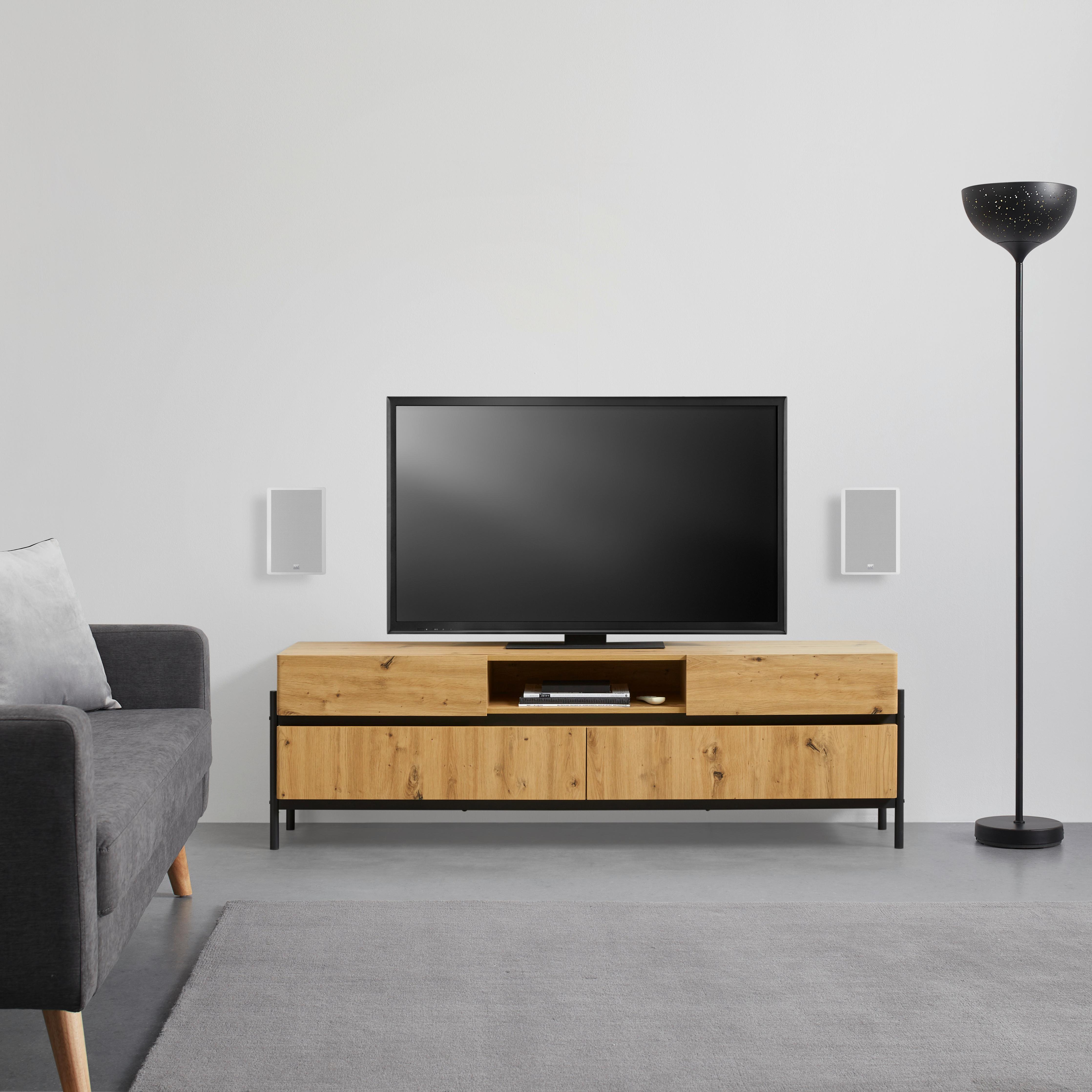 Tv Diel Jasmina Farby Dubu - farby dubu/čierna, Moderný, kov/drevo (175/41,5/54cm) - Bessagi Home