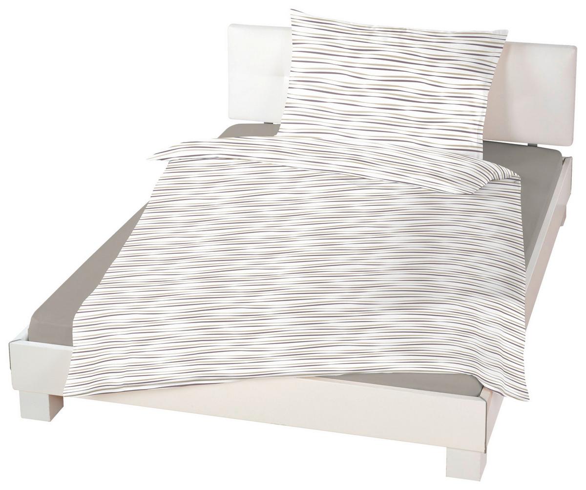 Bettwäsche 140x200 Cm Lenka Mikrofaser Blau/beige - Blau/Beige, KONVENTIONELL, Textil - Ondega