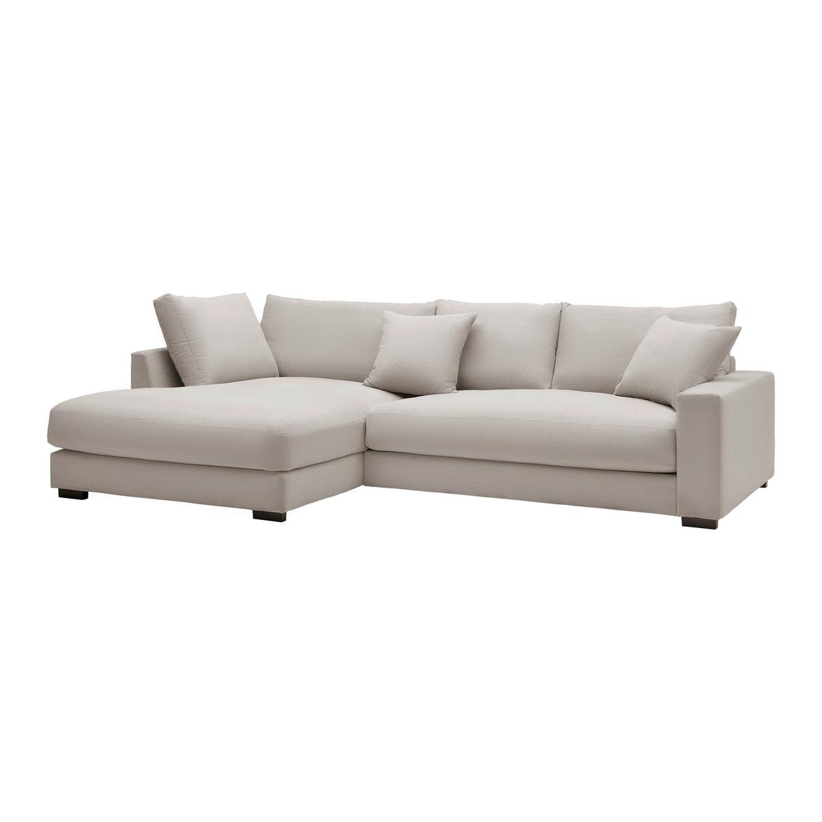 Rohová sedačka PEDRO, ľavá, béžová, s vankúšmi - čierna/béžová, Modern, textil/plast (190/83/300cm) - Mömax