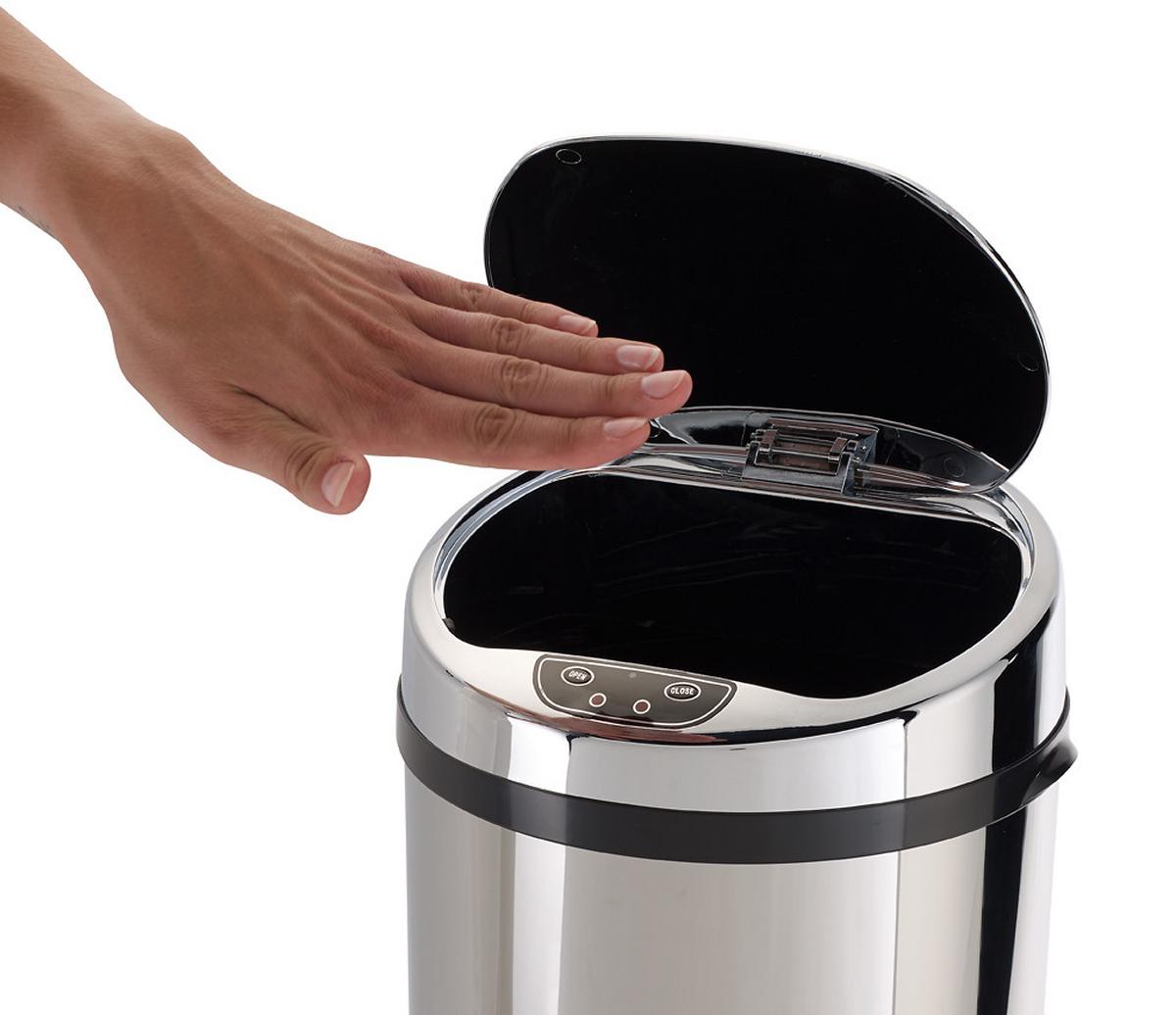 Mülleimer Inox mit Deckel 42l Edelstahl Silber - Silberfarben/Schwarz, Trend, Kunststoff/Metall (31/31/79,5cm) - Echtwerk