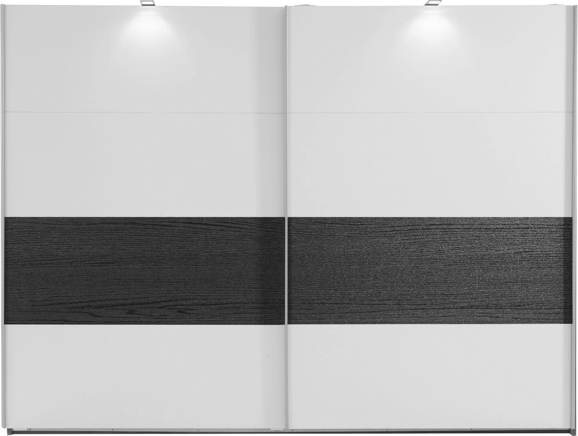 Tolóajtós Szekrény Bert - Tölgyfa/Fehér, konvencionális, Faalapú anyag/Fa (270/210/65cm)