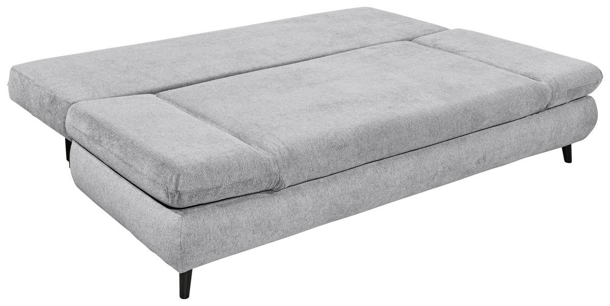 Schlafsofa Sunny 3Dl Hellgrau B: 212 cm - Hellgrau/Schwarz, KONVENTIONELL, Holzwerkstoff/Textil (212/88/101cm) - MID.YOU