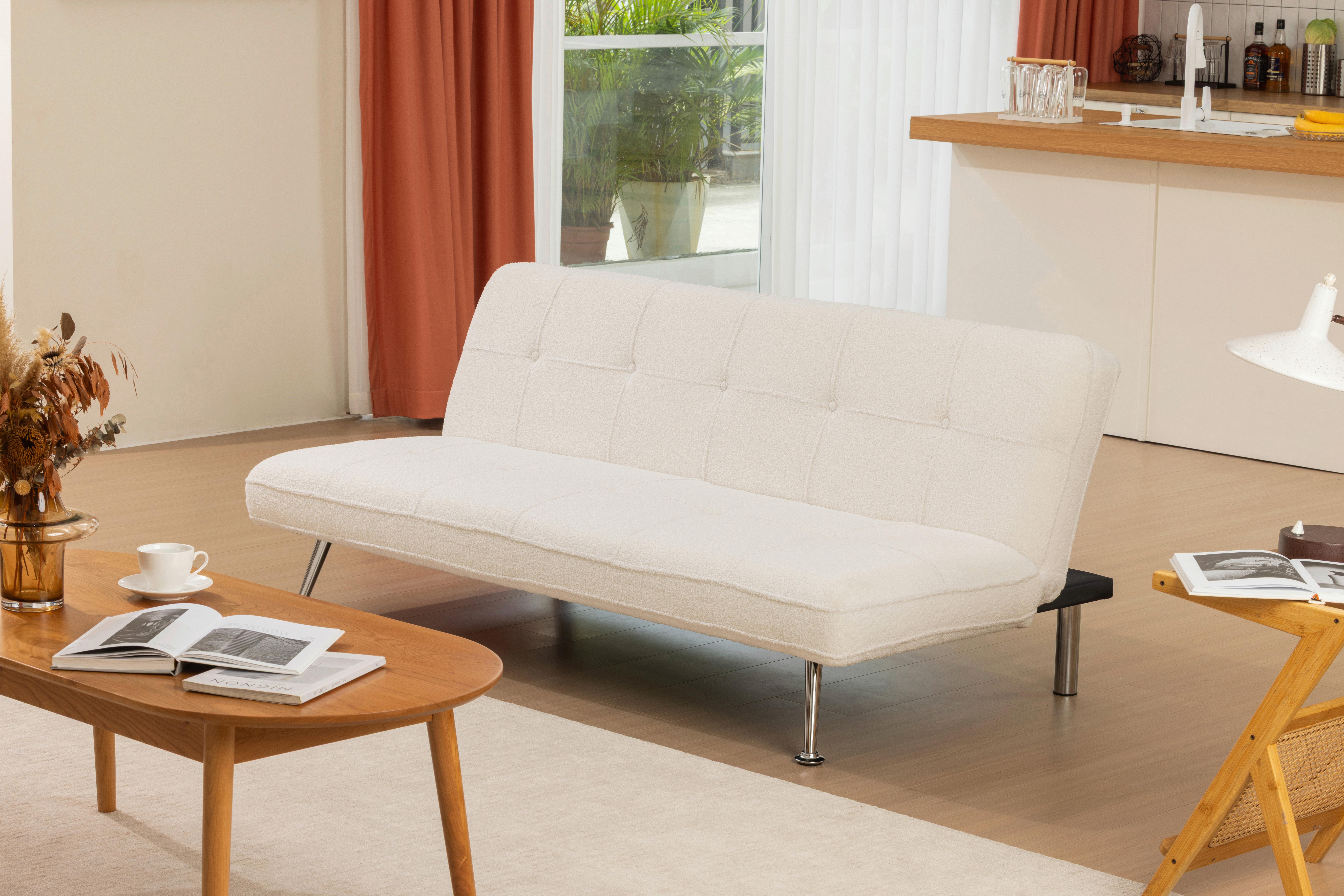 Schlafsofa Billund - Silberfarben/Weiß, Basics, Holz/Textil (179/75/90cm) - Livetastic