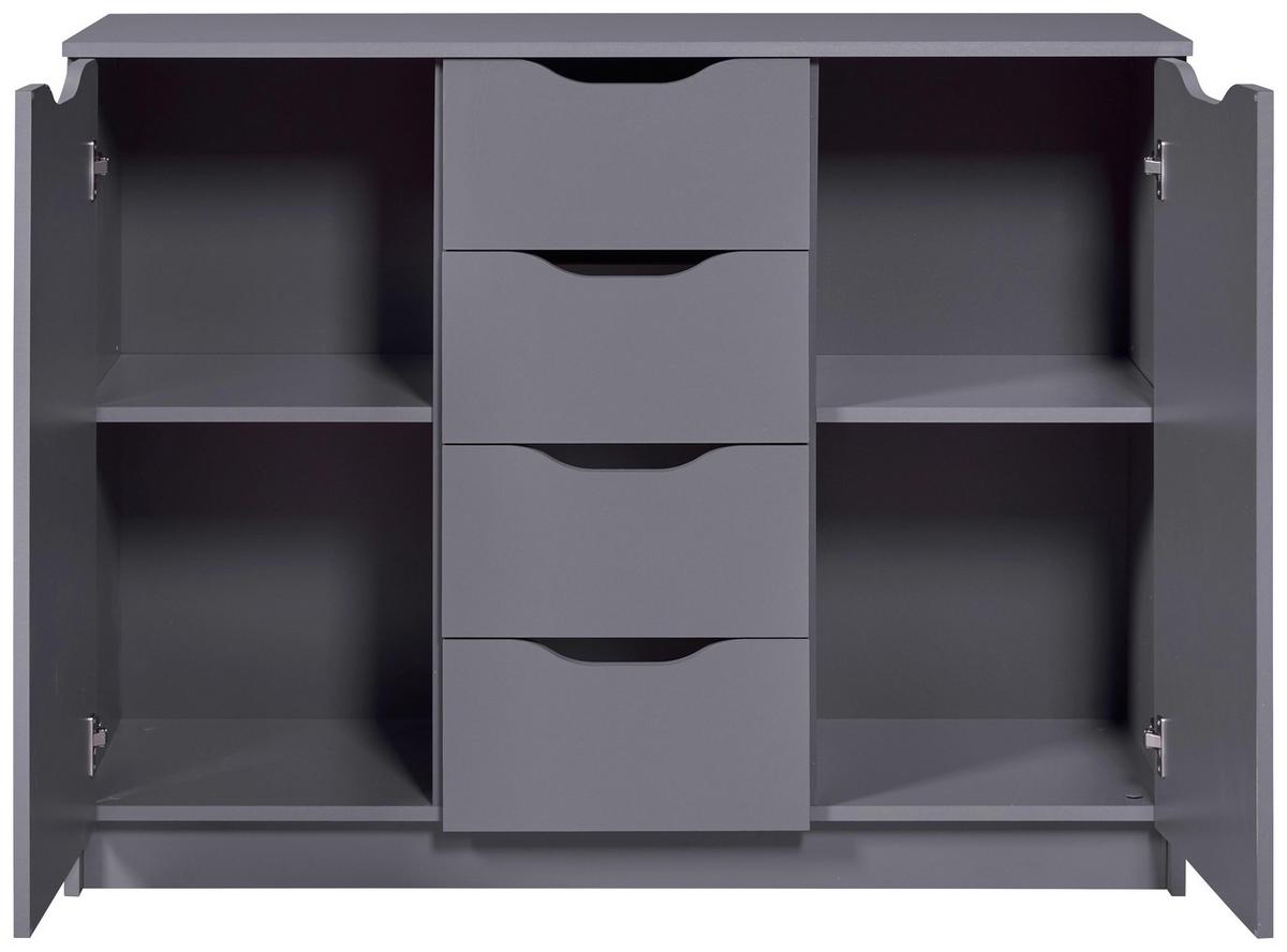 Kommode Silenzia - Graphitfarben, Design, Holzwerkstoff (112/91/40cm) - Livetastic