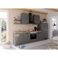 Küchenblock Ip4050 - Dunkelgrau/Eichefarben, Design, Holzwerkstoff (330cm) - Impuls