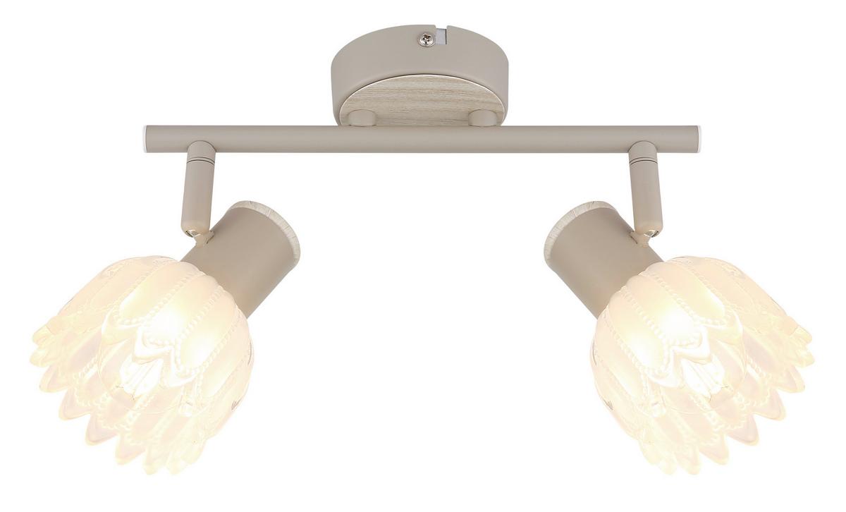 Strahler Exkl. 2xe14, 40w - Sandfarben, KONVENTIONELL, Glas/Metall (25/9/15,5cm) - Globo