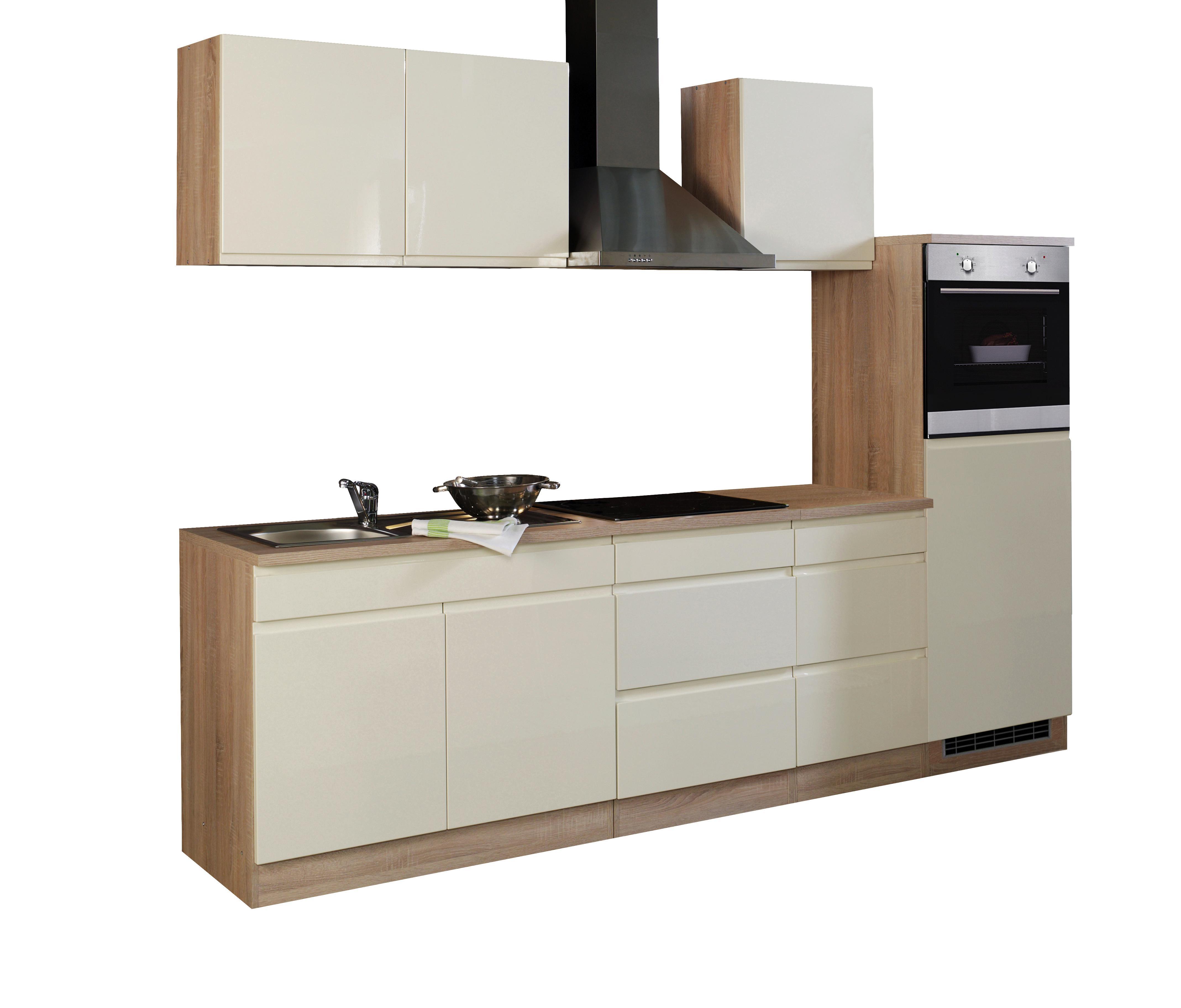 Küchenblock Cardiff B: 270 cm Creme/sonoma - Creme/Sonoma Eiche, Basics, Holzwerkstoff (270/200/60cm)