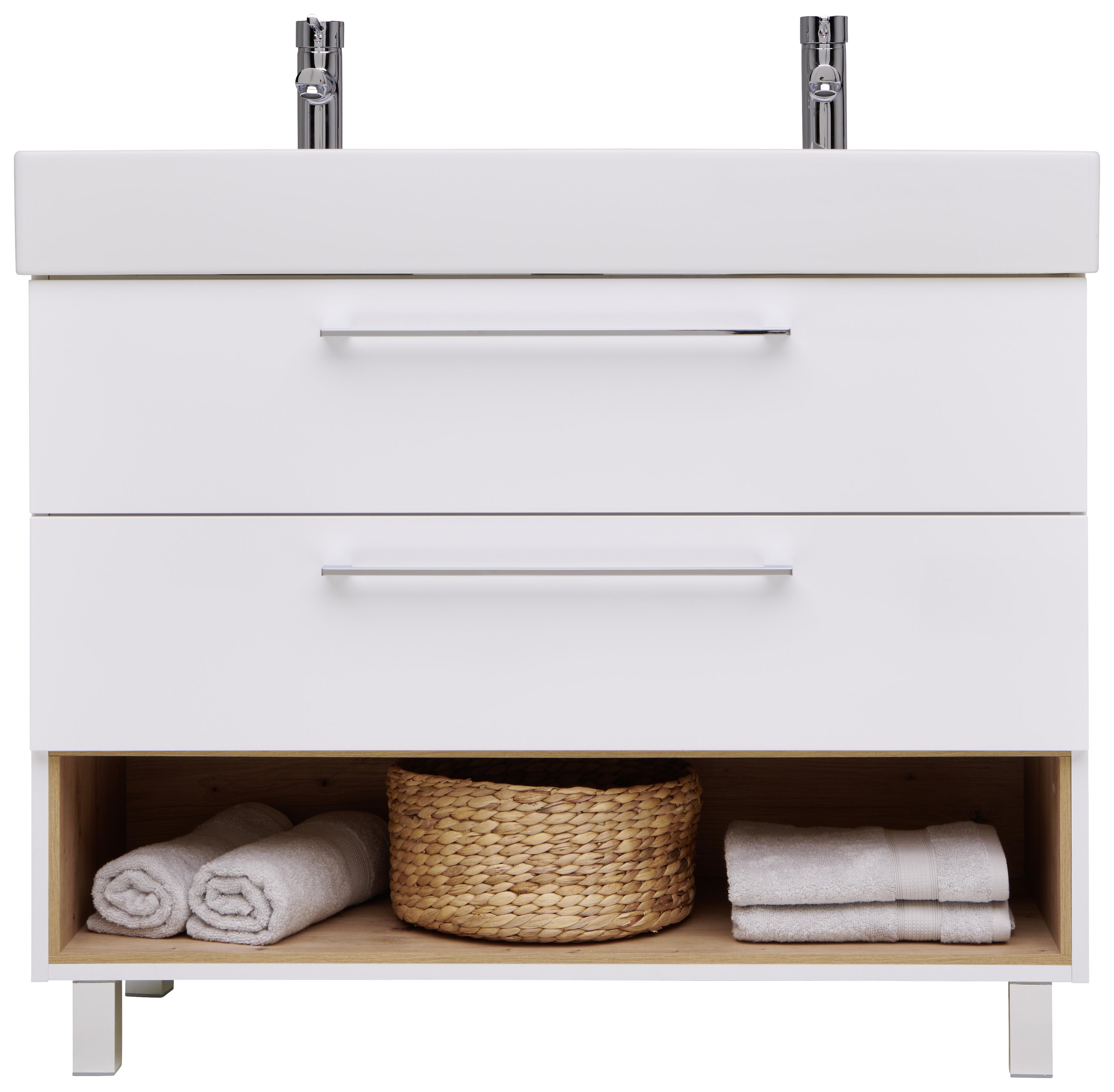 Waschbecken mit Unterschrank + Soft-Close Mura I B 100cm Weiß