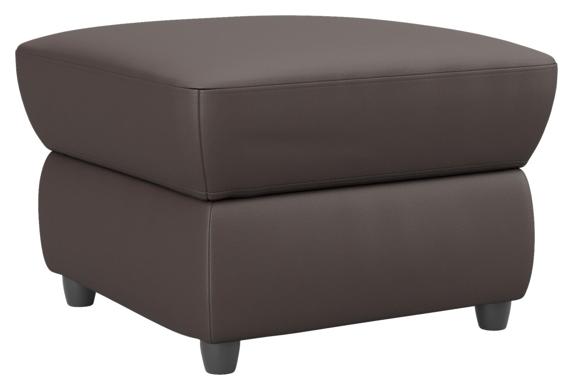 Polsterhocker Boston Braun Lederlook - Schwarz/Braun, KONVENTIONELL, Textil (68/45/68cm) - Livetastic