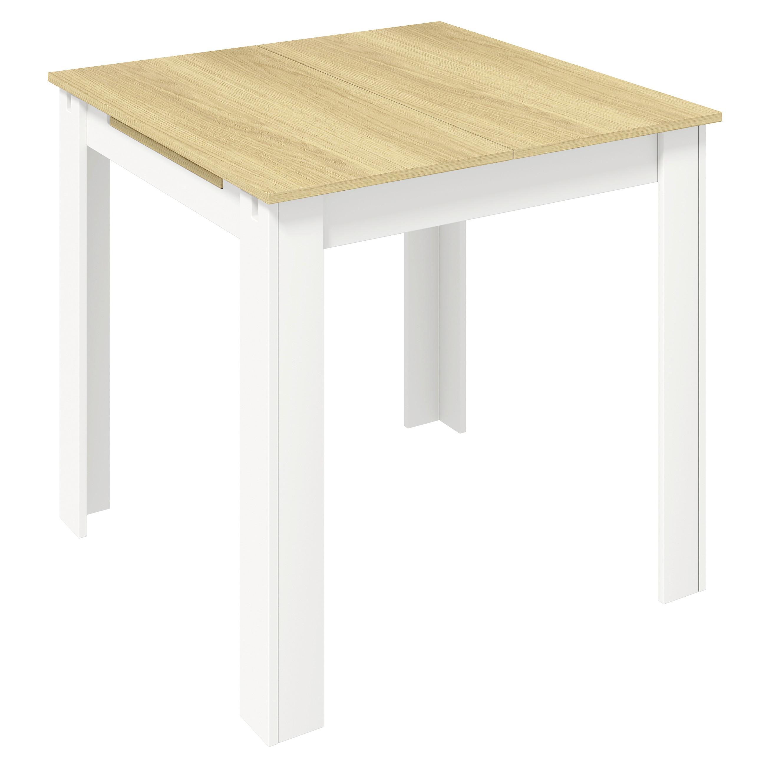 Esstisch Pesoli Weiß/Honigeiche L: 80cm - Honigeiche/Weiß, MODERN, Holzwerkstoff (80/75/80cm) - MID.YOU