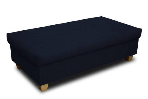 Polsterhocker Franzi Blau Mikrofaser H: 42 Cm - Blau, KONVENTIONELL, Textil (140/42/80cm) - MID.YOU
