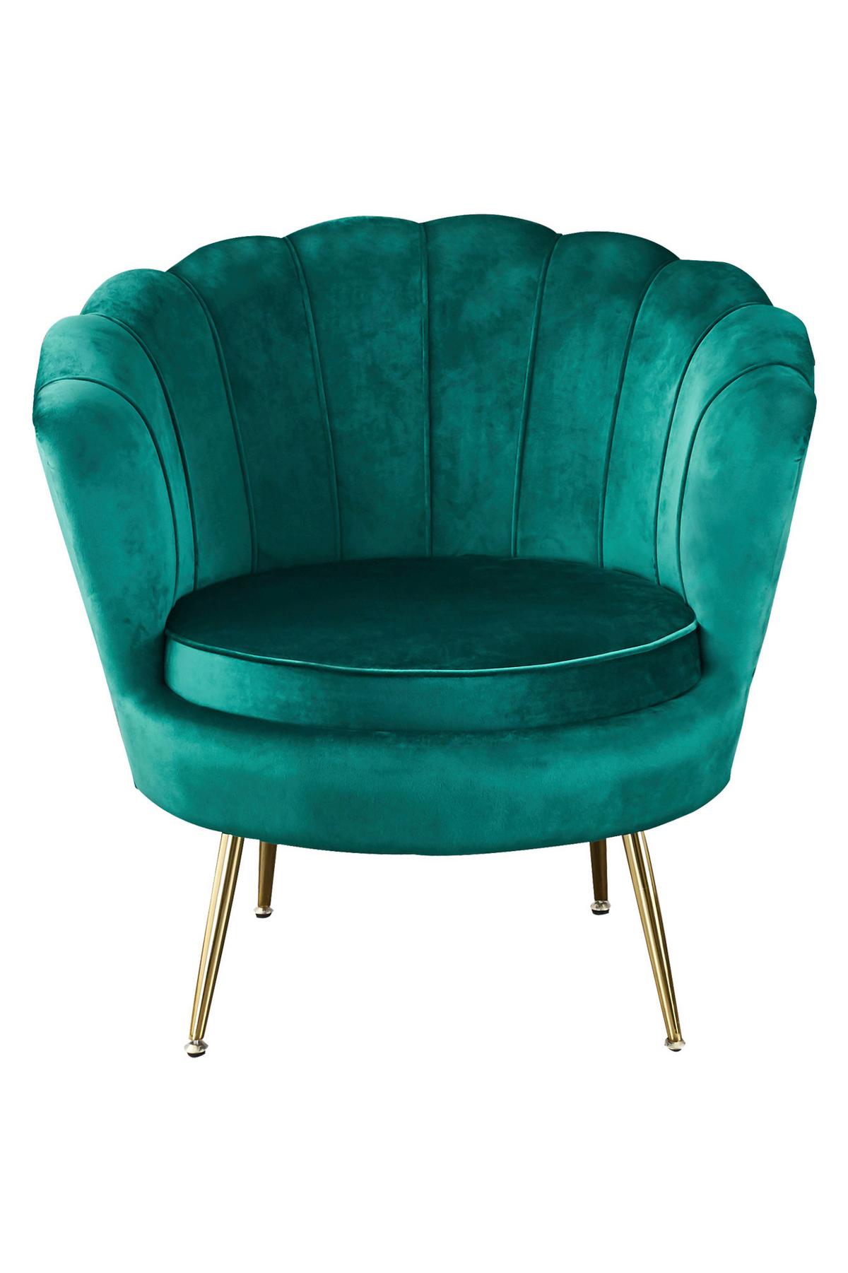 Sessel Grün B: 76 Cm - Goldfarben/Grün, MODERN, Textil (76/78/76cm) - Livetastic