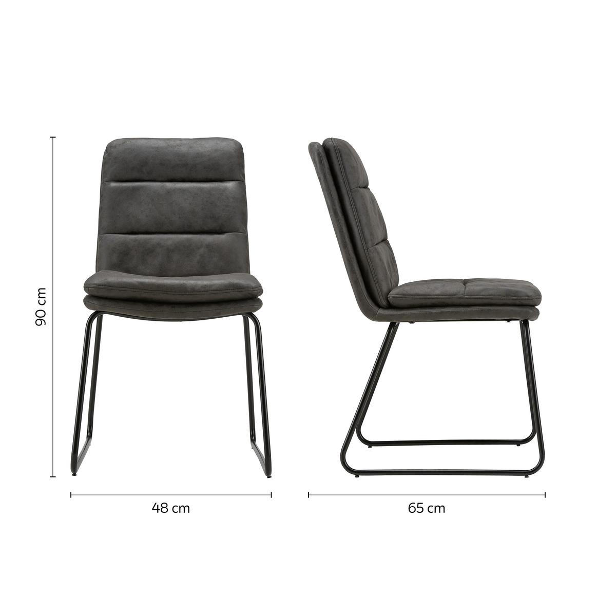 Jídelní židle KONA tmavě šedá - černá/tmavě šedá, Moderní, kov/textil (48/90/65cm) - Bessagi Home