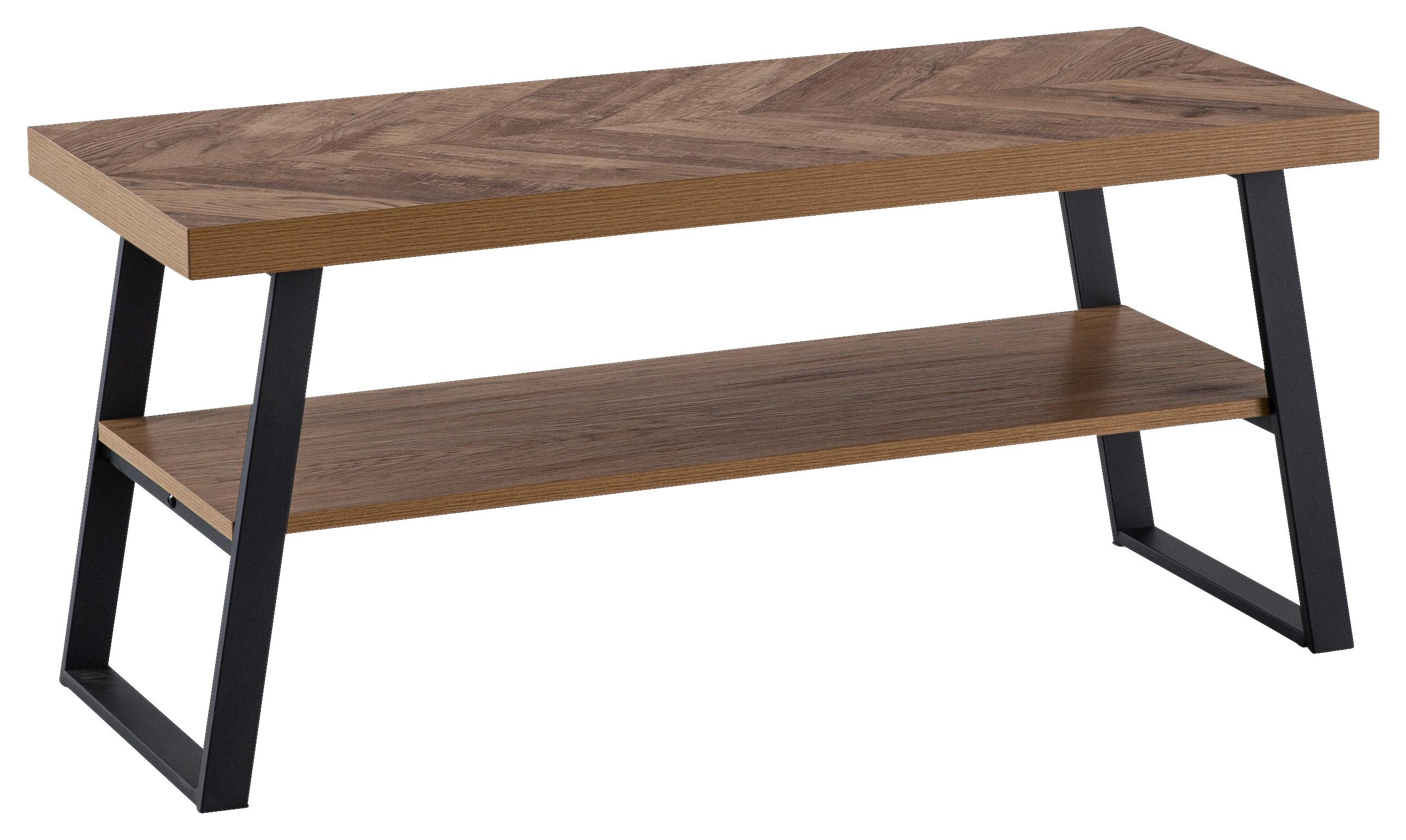 Schuhbank Eichefarben, Schwarz, 100 cm - Eichefarben/Schwarz, Design, Holzwerkstoff (100/41/40cm) - MID.YOU