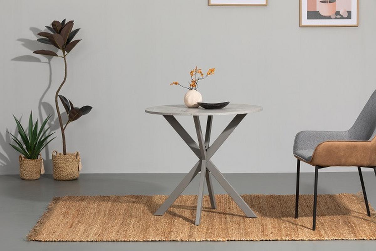Esstisch Rund Monte 80x75 cm Grau - Grau, MODERN, Holzwerkstoff/Metall (80/80/75cm) - MID.YOU