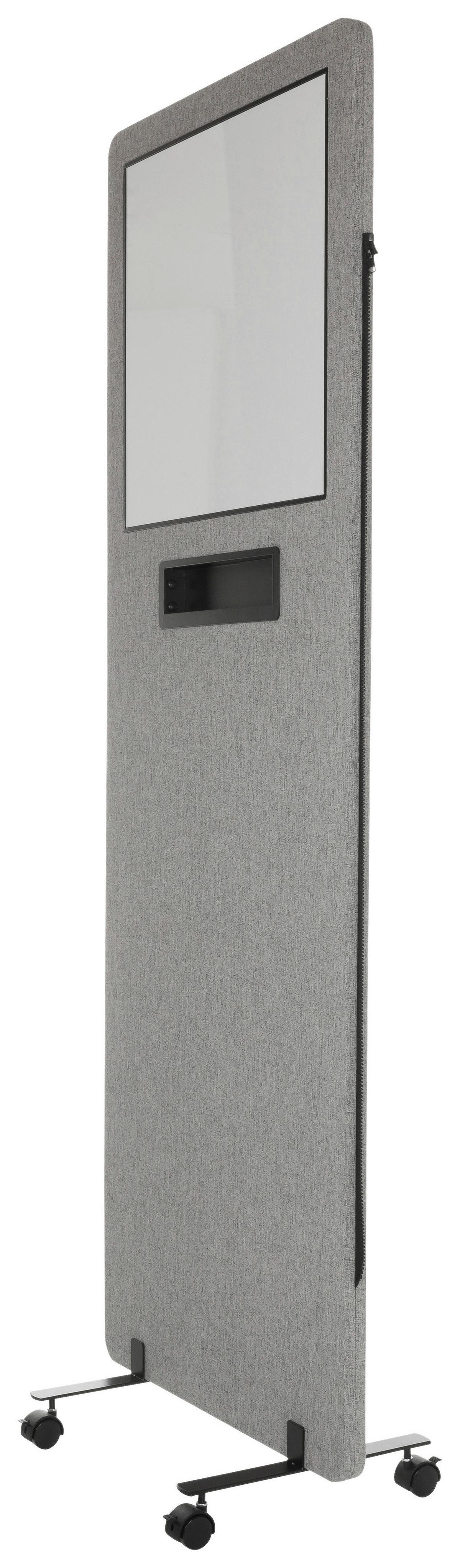 Trennwand Flexmiut Wb - Klar/Hellgrau, Basics, Kunststoff/Textil (60/177/3cm) - MID.YOU