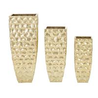 Vase Goldely Set 3 Goldfarben B: 38 Cm - Goldfarben, Basics, Metall (38/94/38cm)