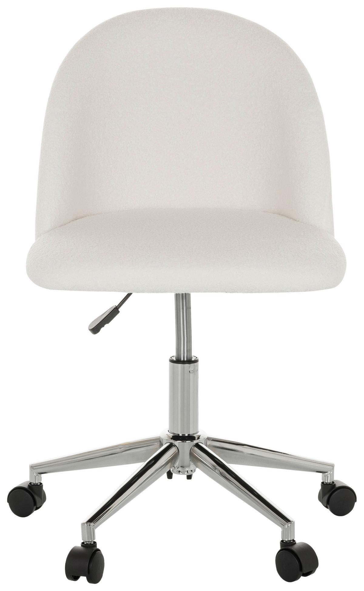 Drehstuhl Solao Ted - Chromfarben/Weiß, Basics, Kunststoff/Textil (49/77-87/55cm) - MID.YOU