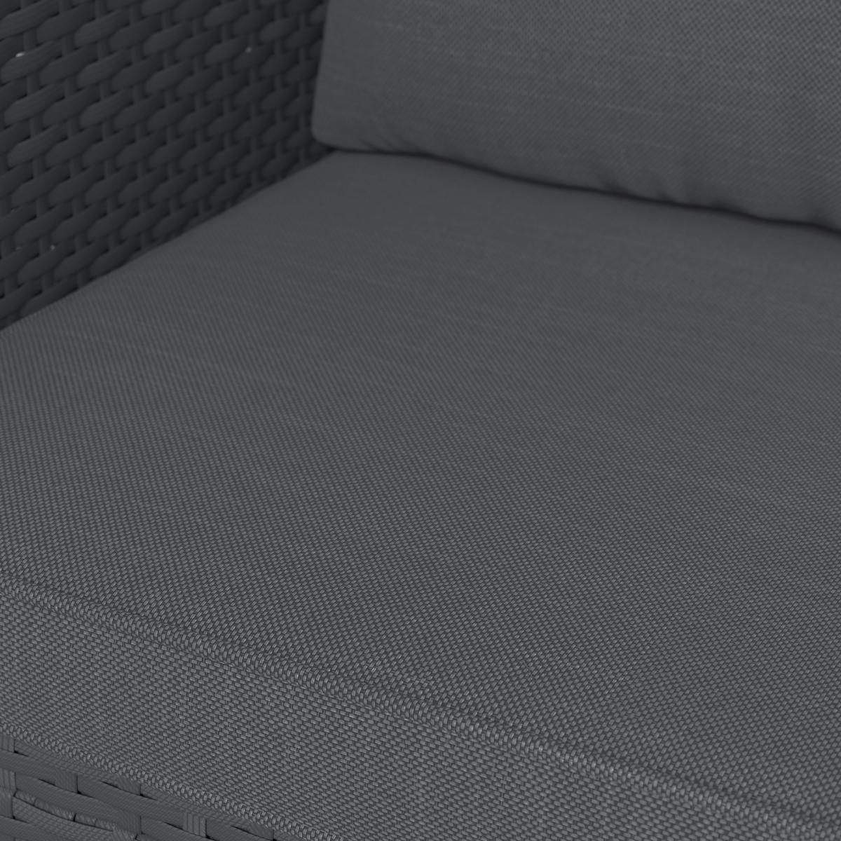 Loungegarnitur Nelson - Schwarz, MODERN, Glas/Kunststoff - Beldano