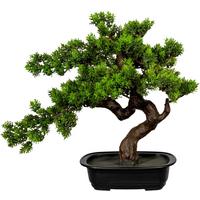 Kunstpflanze Bonsai Braun/Grün/Schwarz, 40 cm - Schwarz/Braun, Design, Kunststoff (40cm)
