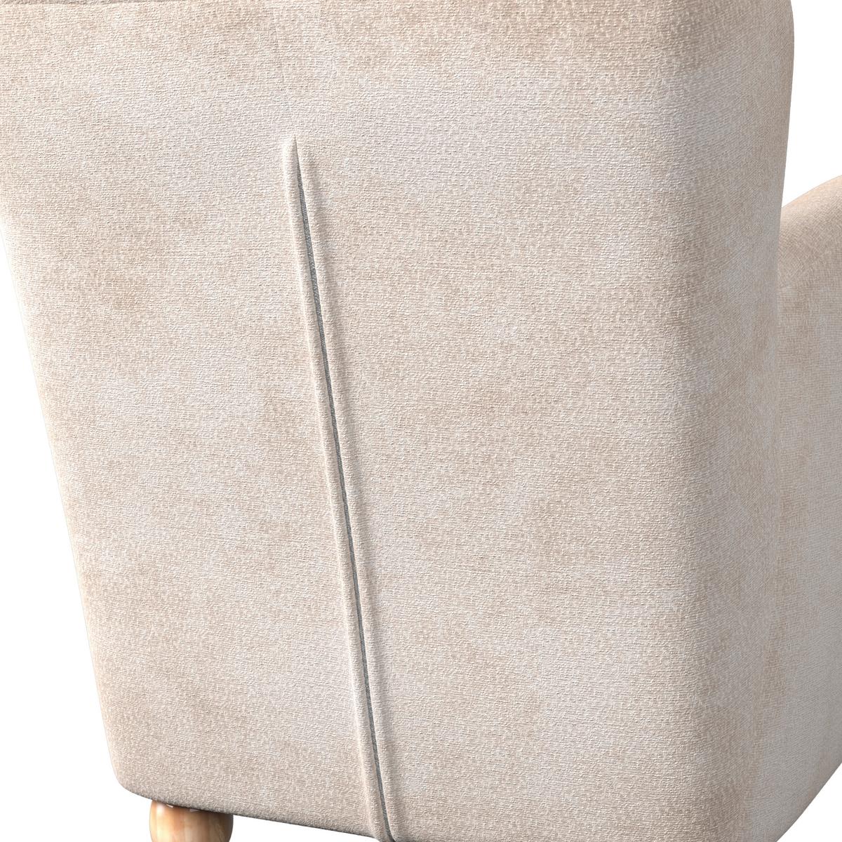 Kreslo LEA, béžová ženilka, max. 140 kg - prírodná farba/béžová, Modern, kov/drevo (76/85/84cm)