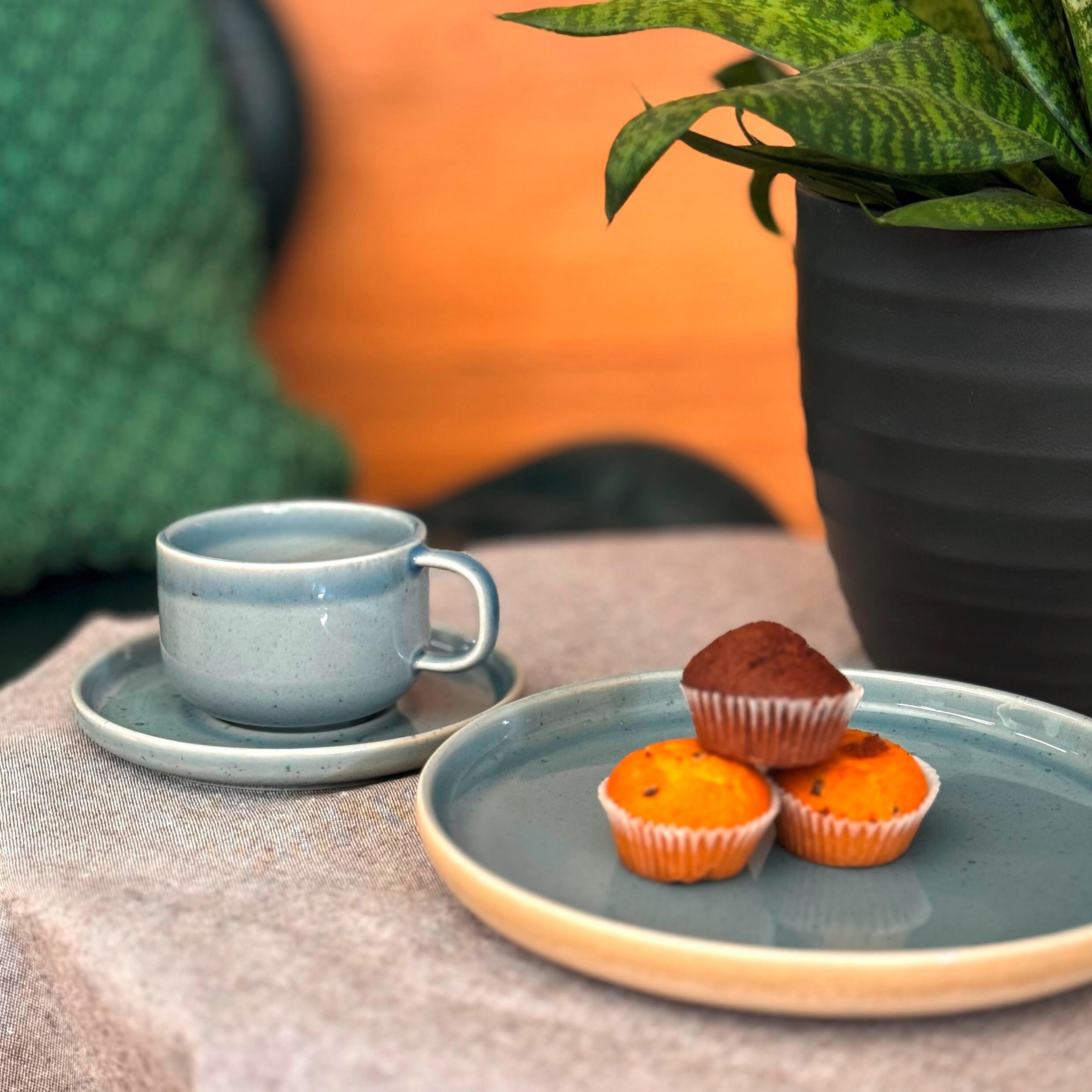 Frühstücksservice Candy Pastellblau 12-Teilig - Pastellblau, Basics, Keramik - Mäser