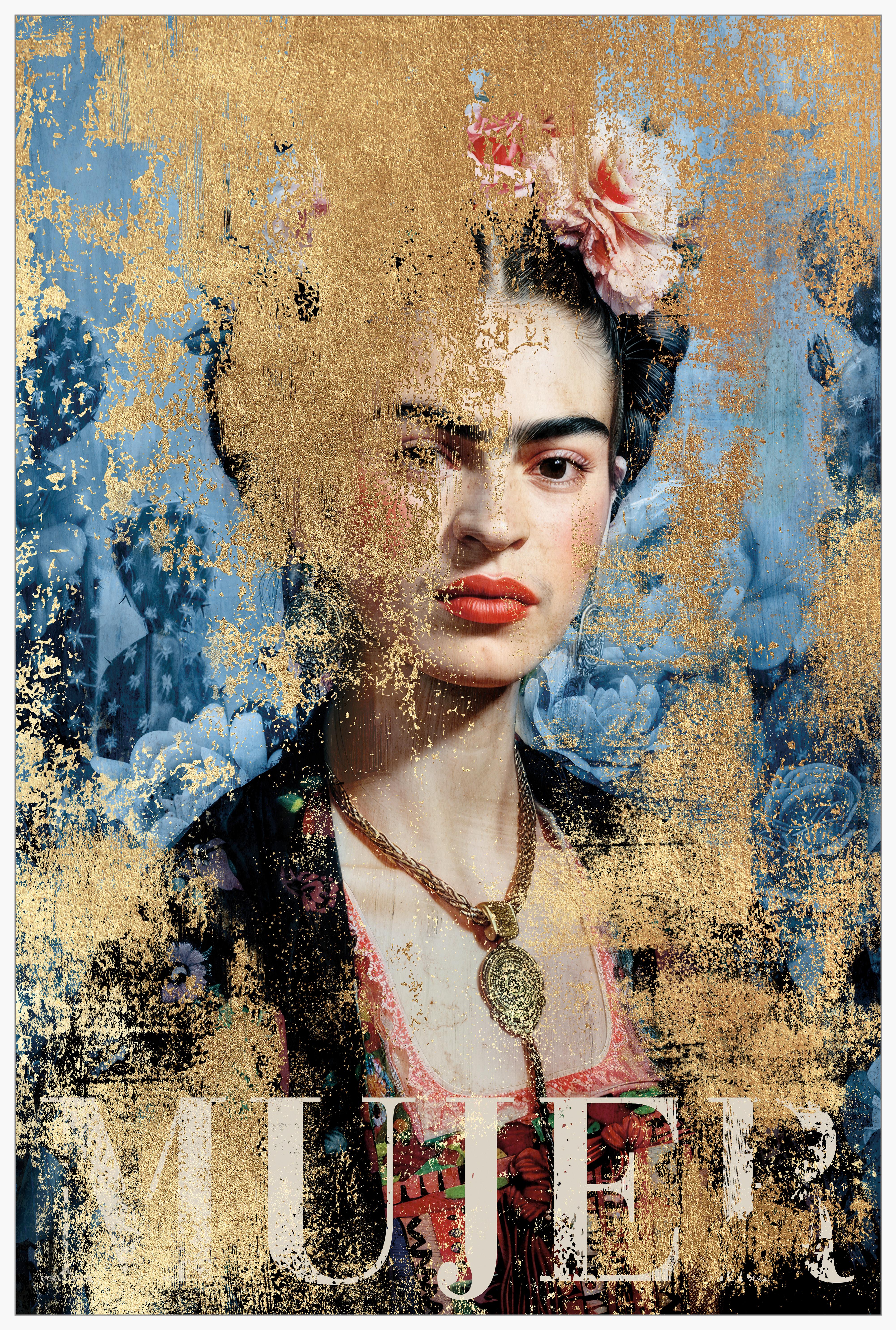 Obraz na plátně Denise, ca. 60/90cm - bílá/modrá, Moderní, kompozitní dřevo/textil (60/90cm) - Premium Living